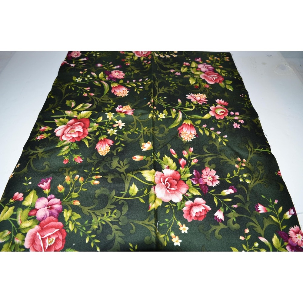 Vtg Waverly Mardi Gras Floral Splendid Holiday by Benartex Studios 44X35 fabric